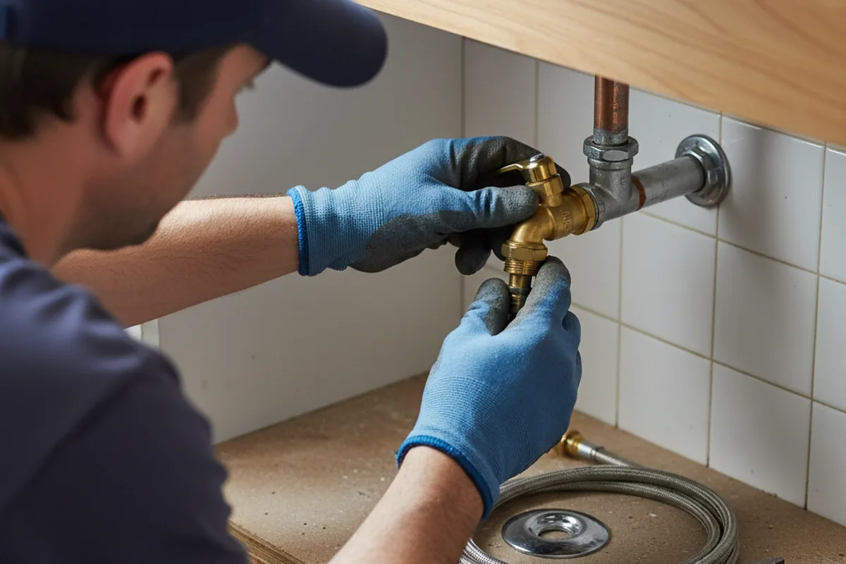 Shutoff valve and fitting work during Emergency Plumbing in Smithfield